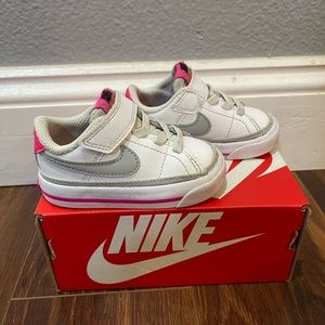 Nike Court Legacy Baby Toddler Sneaker Shoes. Pink White Grey. Size 4C